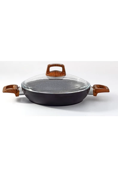 Bonera Vogue 24cm Ahşap Kulp Detaylı Granit Tekli Sahan ürün görseli 1