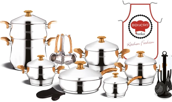 BONERA MONZA 25 PARÇA SET GOLD BAKALİT ÖNLÜK VE ELDİVEN HEDİYELİ ürün görseli 1