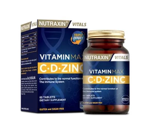 Nutraxin Vitamin Max C + D Zinc 60 Tablet ürün görseli 1