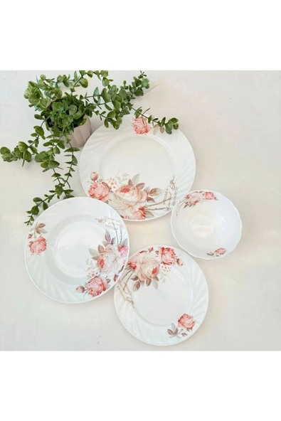 24 Parça Opal Yemek Takımı 6 Kişilik - Resim 3