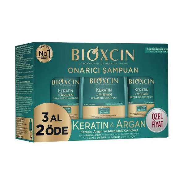 Bioxcin Keratin ve Argan Onarıcı Şampuan 300 ml - 3 Al 2 Öde ürün görseli 1