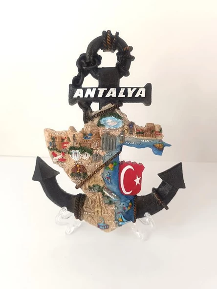 Biblo Çapa Ayaklı Biblo Obje Antalya Turizm Bayrak Gezi Tatil Masa Duvar Süsü ürün görseli 1