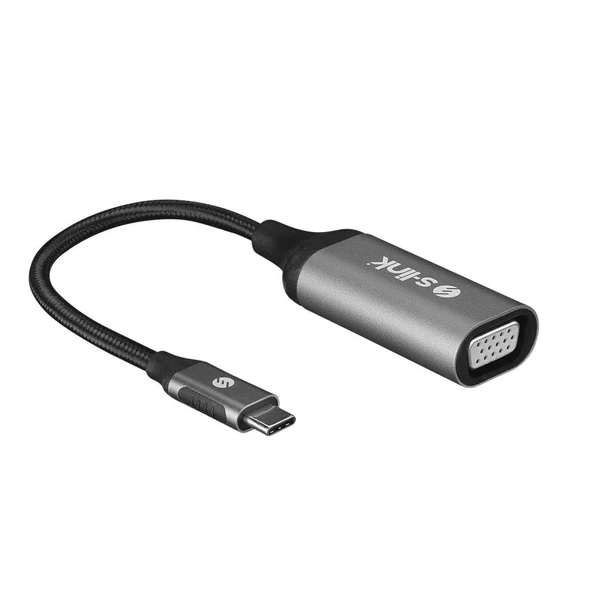 S-link SW-U5145 Gri Metal Type-C to VGA Adaptör (PC için) ürün görseli 1