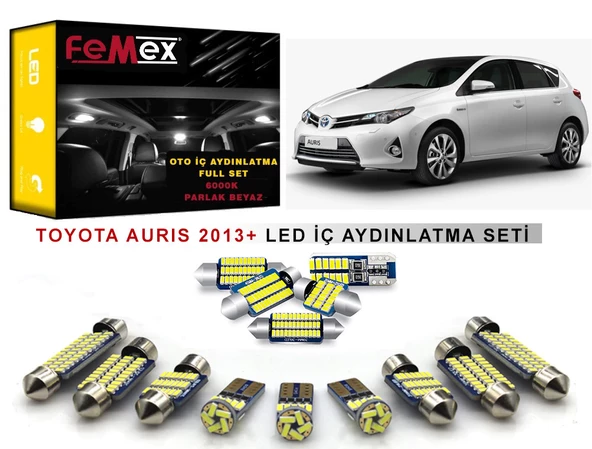 Toyota Auris LED 2013 ve Sonrası Cam Tavanlı Model İç Aydınlatma Ampul Seti FEMEX Parlak Beyaz ürün görseli 1