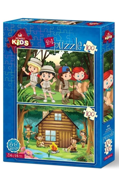 Art Puzzle İzci Kampı - 2X100 Parça 4519 ürün görseli 1