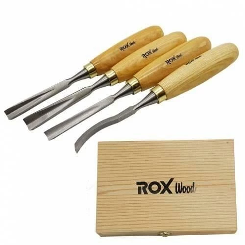 ROX Wood Ahşap Oyma Iskarpela Seti 4 Parça Ahşap Kutulu ürün görseli 1