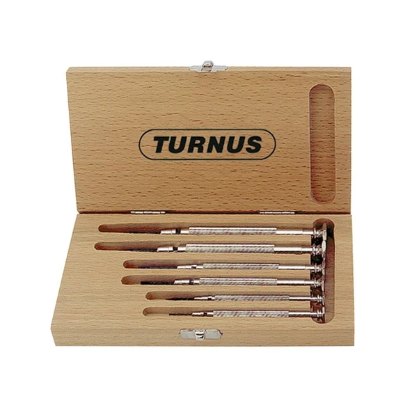 Turnus 250-570 Ahşap Kutu Saatçi Tornavida Takımı 6 Parça ürün görseli 1