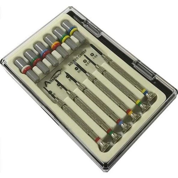 Armway S20C603P Plastik Kutulu Saatçi Tornavida Seti (6 Parça + 12 Ad.Yedek) ürün görseli 1