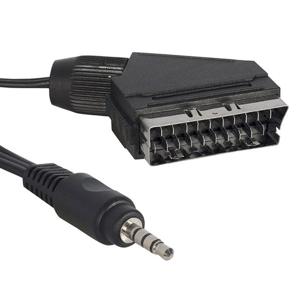 3.5 MM STEREO ERKEK/SCART KABLO 1.2 METRE KISA JACK UYDU ALICISI AV KABLO (AVD-295-40-109-110) ürün görseli 1