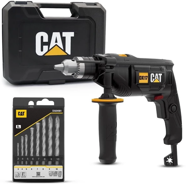 CAT DX17.1 750Watt 13mm Profesyonel Darbeli Matkap + 8 Parça Aksesuar ürün görseli 1
