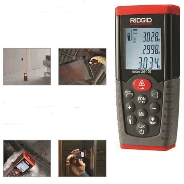 Ridgid LM100 Lazer Mesafe Ölçer 50 mt ürün görseli 1