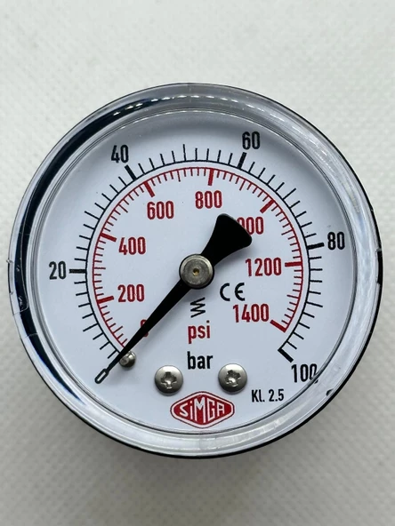 Q 52 - 0 - 100 BAR 1/4 ARKA ÇIKIŞLI KURU TİP MANOMETRE ürün görseli 1