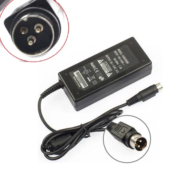 24 Volt 3 Amper 3 Pinli Termal Yazıcı Printer Adaptörü (24V-3A-72W) ürün görseli 1