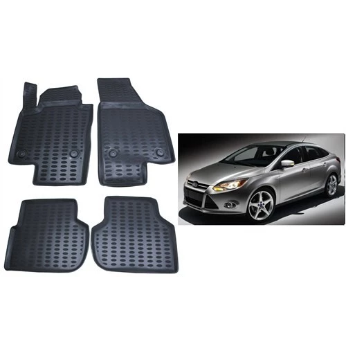 Ford Focus 3 2011-2014 3D Havuzlu Oto Paspas Siyah ürün görseli 1