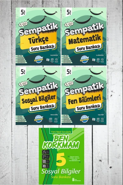 5.Sınıf Ünlüler Sempatik Türkçe-Matematik-Fen Bilimleri-Sosyal Bilgiler Soru Bankası ürün görseli 1