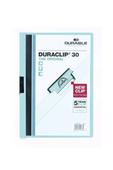 Dağtaş Kırtasiye Durable 2200 Duraclip 30 25 Sayfa Kapasiteli Sıkıştırmalı Dosya Mavi Renk ürün görseli 1