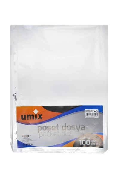 Umix Şeffaf Poşet Dosya 4500 Adet 45 Paket ürün görseli 1