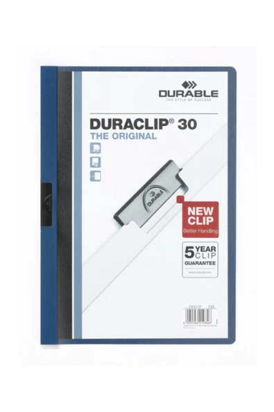 Dağtaş Kırtasiye Durable 2200 Duraclip 30 25 Sayfa Kapasiteli Sıkıştırmalı Dosya Lacivert Renk ürün görseli 1