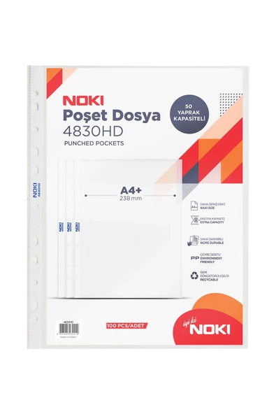 Dağtaş Kırtasiye Noki HD Poşet Dosya 100'lü 50 Yaprak Kapasiteli ürün görseli 1