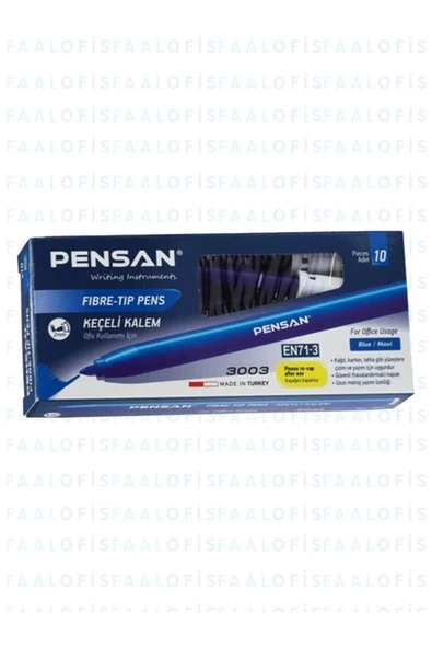 Pensan 3003 Ofis Tipi Kaliteli Keçeli Kalem 10 Adet (1 Paket) ürün görseli 1