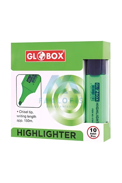 Dağtaş Kırtasiye Globox Fosforlu Kalem 10'lu Kutu ürün görseli 1