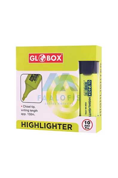 Dağtaş Kırtasiye Globox Fosforlu Kalem 10'lu Kutu ürün görseli 1