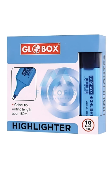 Dağtaş Kırtasiye Globox Fosforlu Kalem 10'lu Kutu ürün görseli 1