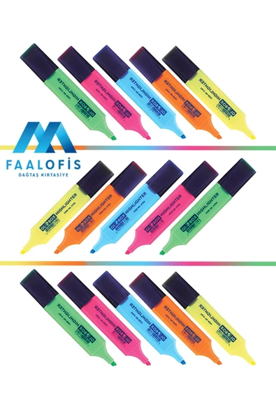 Globox Highlighter Fosforlu Kalem 5 Adet Karışık Renk ürün görseli 1