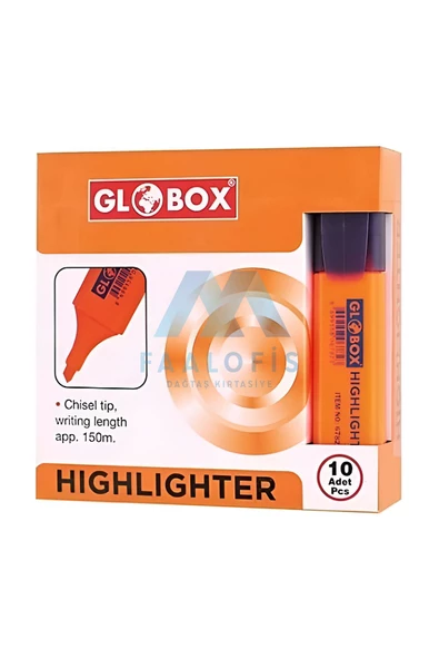 Dağtaş Kırtasiye Globox Fosforlu Kalem 10'lu Kutu ürün görseli 1