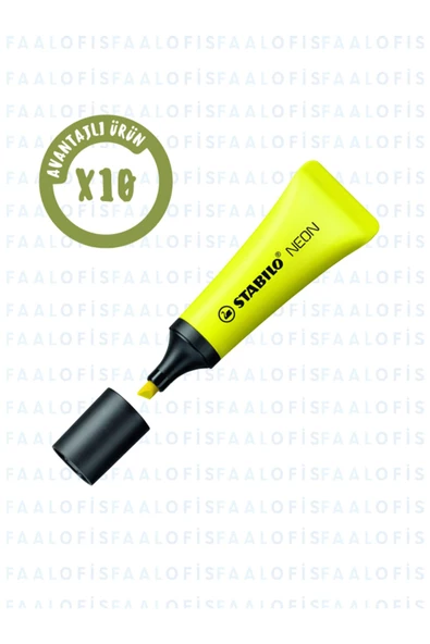Stabilo Neon 10 Adet Tüp Fosforlu Kalem Kaliteli ürün görseli 1