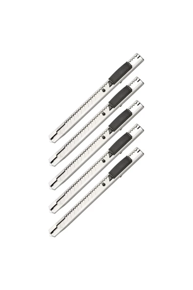 Dağtaş Kırtasiye Noki Dar Hassas Kesim Profesyonel Maket Bıçağı Metal Klipsli 5'li Set ürün görseli 1