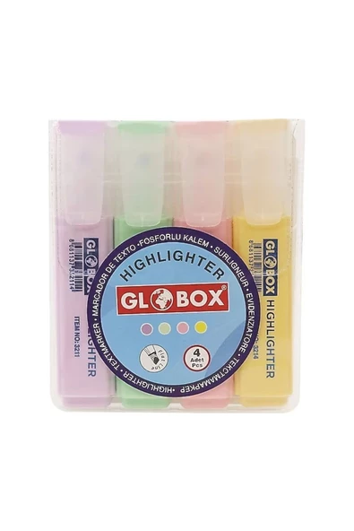 Dağtaş Kırtasiye Globox Fosforlu Kalem 4'lü Pastel Renkler ürün görseli 1