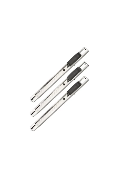 Dağtaş Kırtasiye Noki Dar Hassas Kesim Profesyonel Maket Bıçağı Metal Klipsli 3'lü Set ürün görseli 1