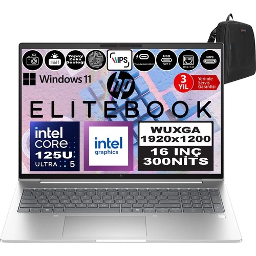 Hp Elitebook 660 G11 Intel Core Ultra 5 125U Ddr5 64GB 4tb SSD Intel® Aı Boost 16" Wuxga IPS Windows 11 Pro Taşınabilir Bilgisayar 9Y7L8ETP24 + Zetta Çanta ürün görseli 1
