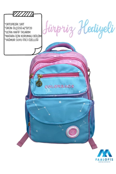 Color Bags Ultra Kalite Su Geçirmez Sırt Destekli Okul Çantası B6 ürün görseli 1