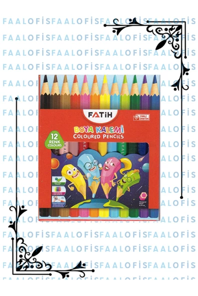 Fatih 12'li Kaliteli Kuru Boya Kalemi 12 Renk Dayanıklı Malzeme ürün görseli 1