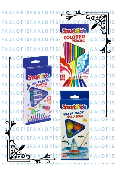 Smart Kids Inanılmaz Boyama Seti 12 Renk Kuru Boya 12 Renk Pastel Boya 12 Renk Sulu Boya ürün görseli 1