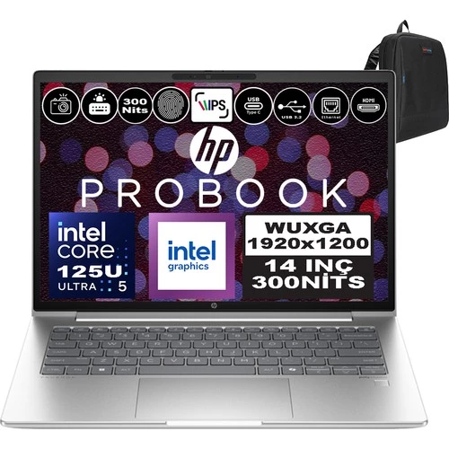 Hp Probook 440 G11 Intel Core Ultra 5 125U Ddr5 32GB 1tb SSD Intel® Aı Boost 14" Wuxga IPS Freedos Taşınabilir Bilgisayar A22ZCEAF10 + Zetta Çanta ürün görseli 1