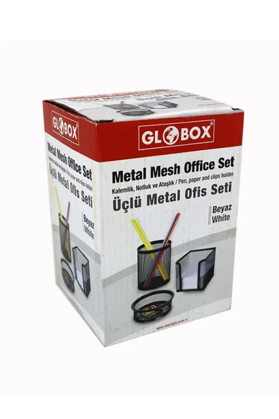 Globox 3'lü Ofis Masa Seti Metal Siyah Renk ürün görseli 1