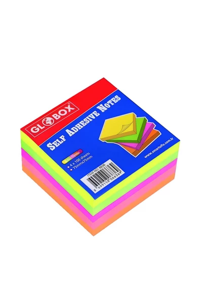 Dağtaş Kırtasiye Globox Yapışkanlı Not Kağıdı 75x75 400 Yaprak Neon Renkler ürün görseli 1