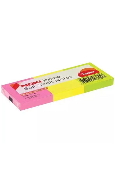 Dağtaş Kırtasiye Noki Memo 40x50 Karışık Neon Karışık Renk 3'lü Yapışkanlı Not Kağıdı ürün görseli 1