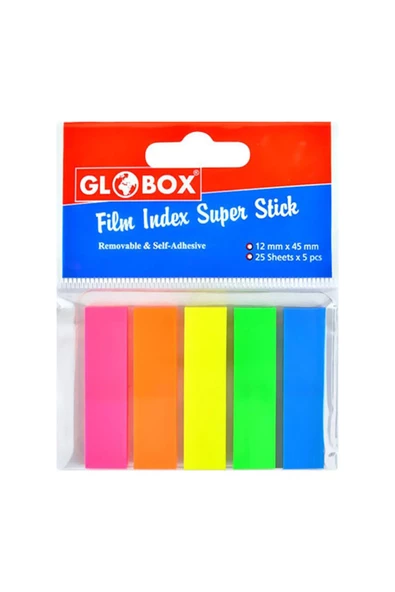 Globox Film Index Super Stick 5 Renk Yapışkanlı Not kağıdı 30'lu (1 kutu) ürün görseli 1