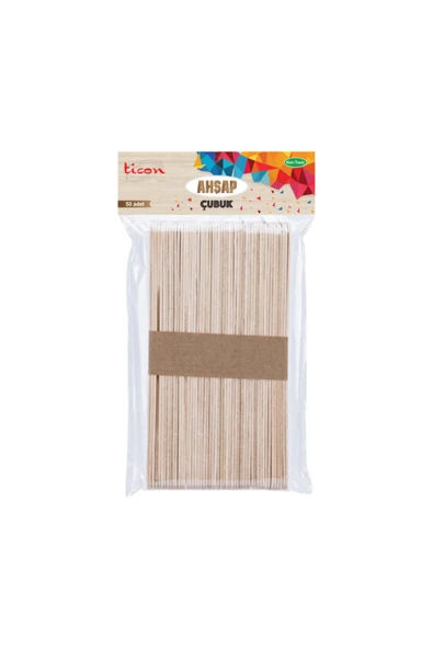 Dağtaş Kırtasiye Ticon Ahşap Çubuk 150x10x1,6 50'li Naturel ürün görseli 1