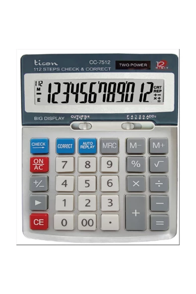 Dağtaş Kırtasiye Ticon CC-7512 Hesap Makinesi 12 Haneli ürün görseli 1