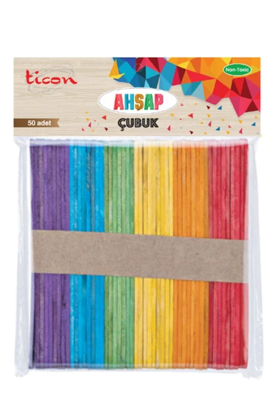 Dağtaş Kırtasiye Ticon Ahşap Çubuk 114x10x2 50'li Renkli ürün görseli 1
