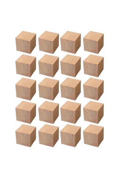 Dağtaş Kırtasiye Ticon Ahşap Küp 2x2x2 20'li Paket Naturel ürün görseli 1
