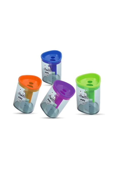 Dağtaş Kırtasiye PUTİ ÇİFT BÖLMELİ PLASTİK 06376 KALEMTIRAŞ 4 RENK ürün görseli 1