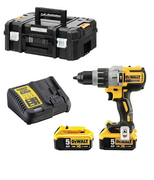 Dewalt 18V 5.0 Ah Li-ion Çift Akülü Kömürsüz Profesyonel Darbeli Matkap DCD996P2-QW ürün görseli 1