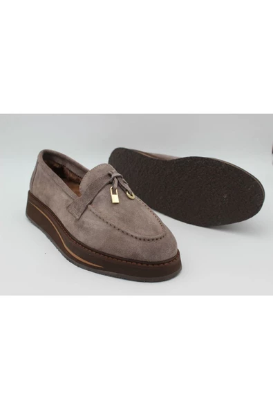 Hakiki Deri Vizon Kadın Ayakkabı Loafer Makosen Deri Günlük Tokalı Krklüloafer-252501 ürün görseli 1