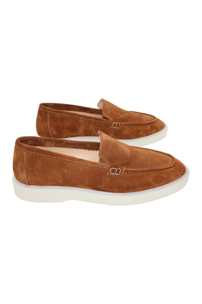 Gerçek Deri Taba Süet Rahat Kadın Ayakkabı ürün görseli 1